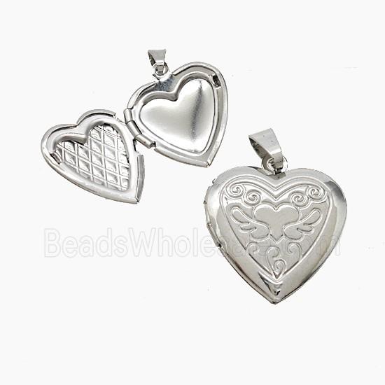 Copper Heart Locket Pendant Platinum Plated