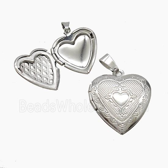 Copper Heart Locket Pendant Platinum Plated