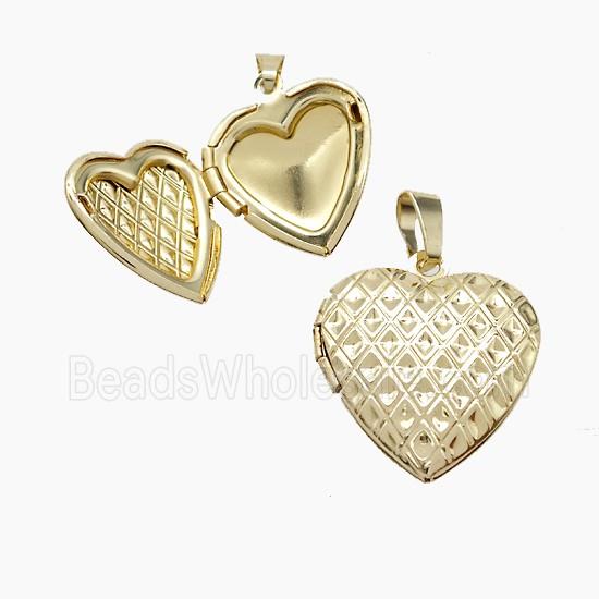 Copper Heart Locket Pendant Gold Plated