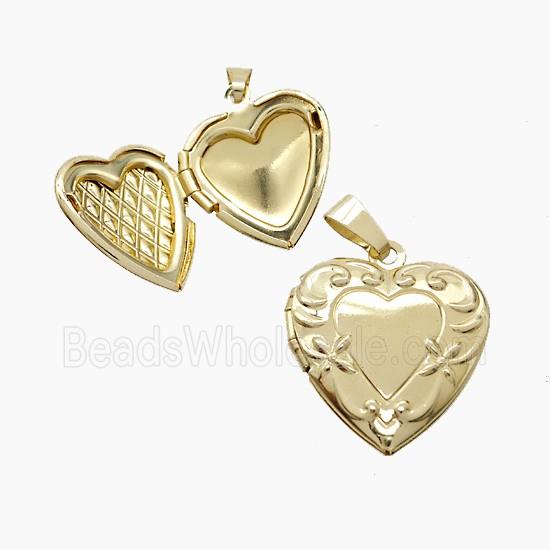 Copper Heart Locket Pendant Gold Plated