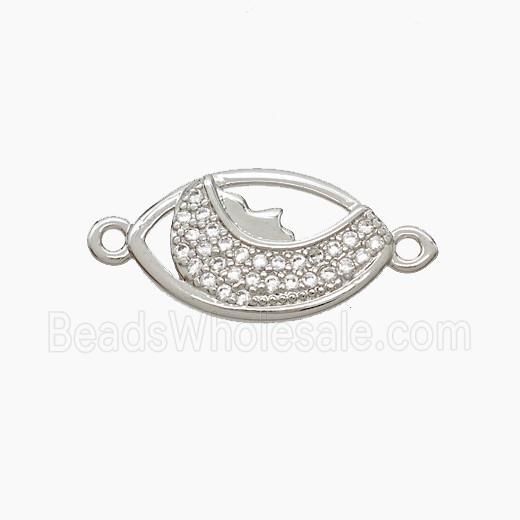 Copper Baby Connector Pave Zirconia Eye Platinum Plated