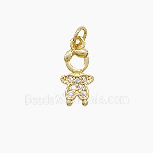 Copper Kids Boy Pendant Pave Zirconia 18K Gold Plated