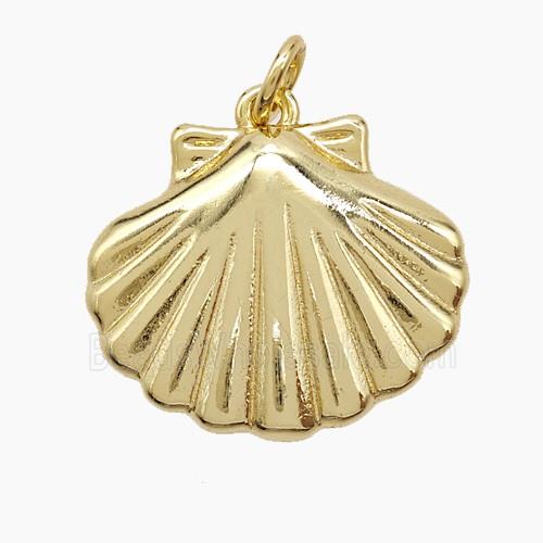 Copper Scallop Shell Pendant 18K Gold Plated