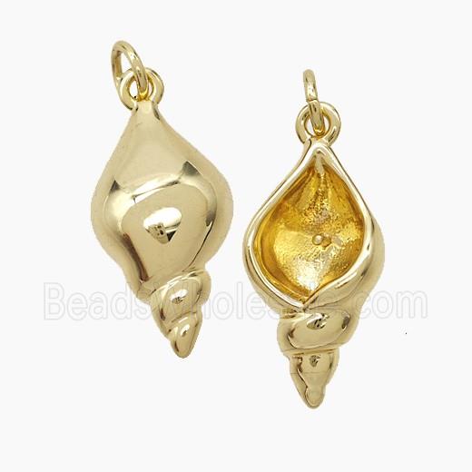 Copper Conch Shell Pendant 18K Gold Plated