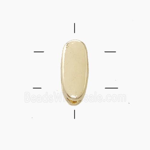 Copper Letter-I Beads 2holes Gold Plated