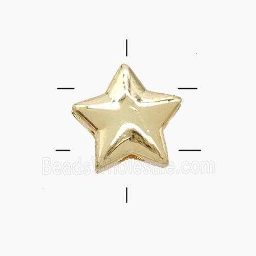Copper Star Beads 2holes Gold Plated