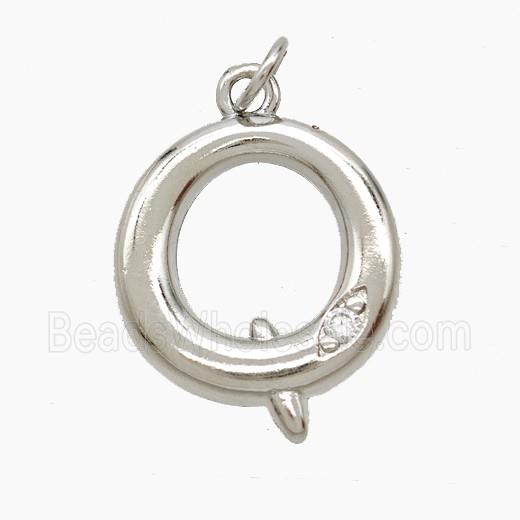 Copper Letter-Q Pendant Pave Zirconia Platinum Plated