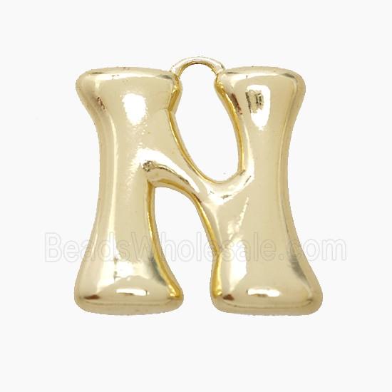 Copper Letter-N Pendant Gold Plated