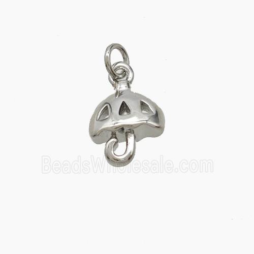 Copper Mushroom Pendant Platinum Plated