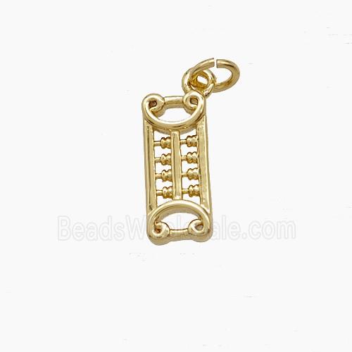 Copper Lucky Abacus Pendant Gold Plated