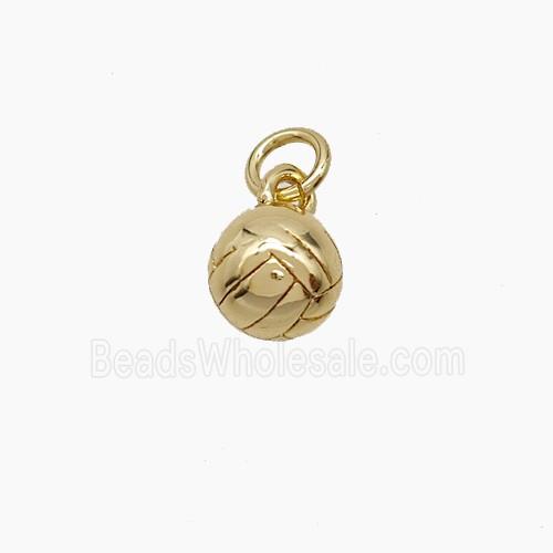Copper Volleyball Pendant Sports Gold Plated