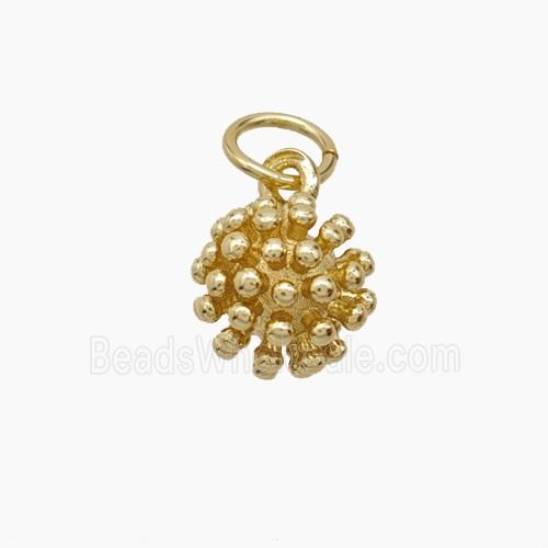Copper Thorn Fruit Pendant Gold Plated