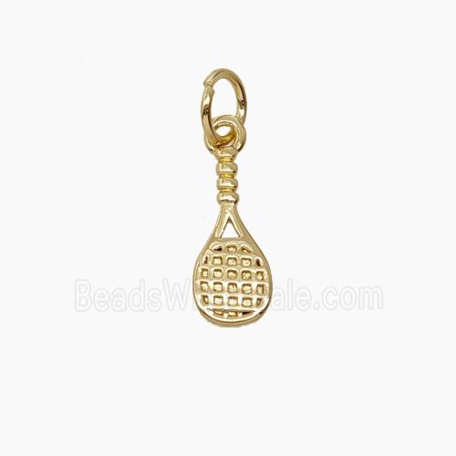 Copper Tennis Racket Pendant Sport Gold Plated