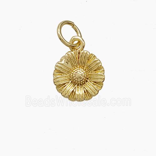 Copper Sunflower Pendant Gold Plated
