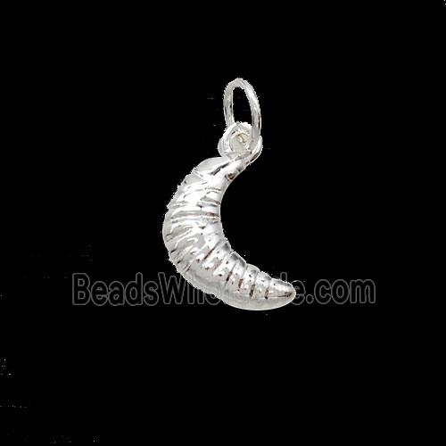 Copper Larva Charms Pendant Shiny Silver