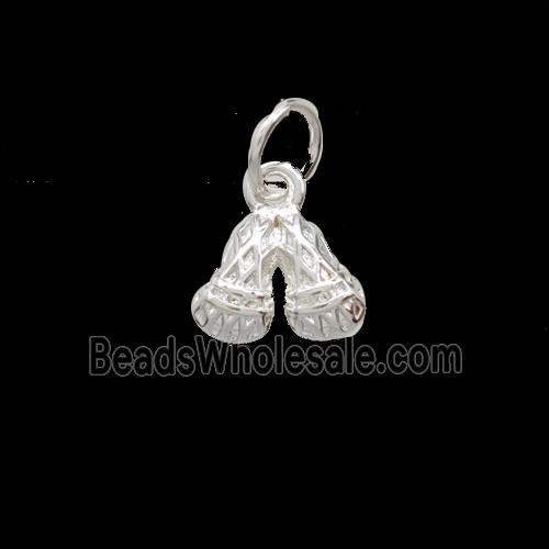 Copper Peanut Pendant Platinum Plated