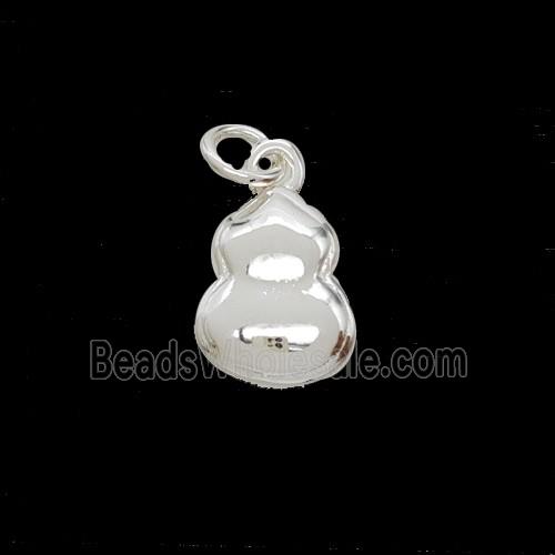 Copper Gourd Pendant Shiny Silver