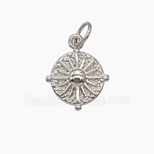 Copper Sun Pendant Platinum Plated