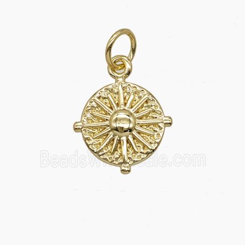 Copper Sun Pendant Gold Plated