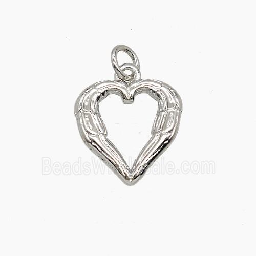 Copper Heart Pendant Platinum Plated