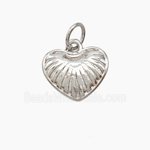 Copper Heart Pendant Platinum Plated