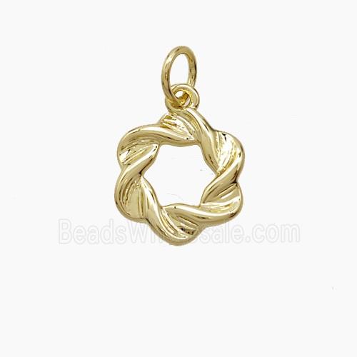 Copper Wreath Pendant Gold Plated