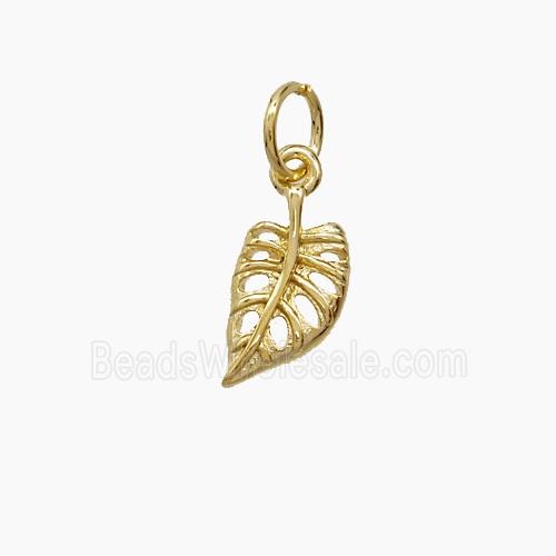 Copper Leaf Pendant Gold Plated