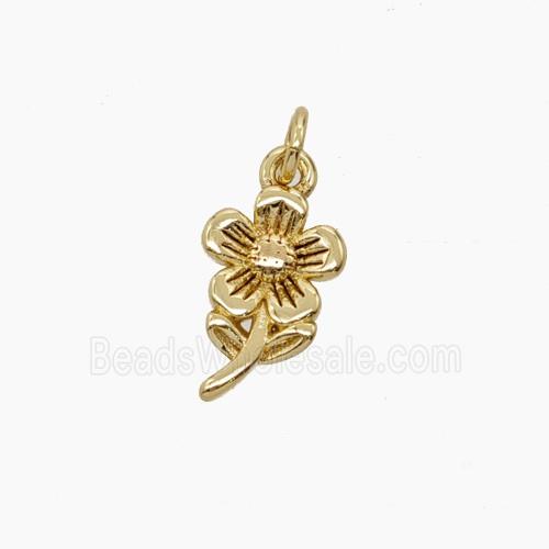 Copper Flower Pendant Gold Plated