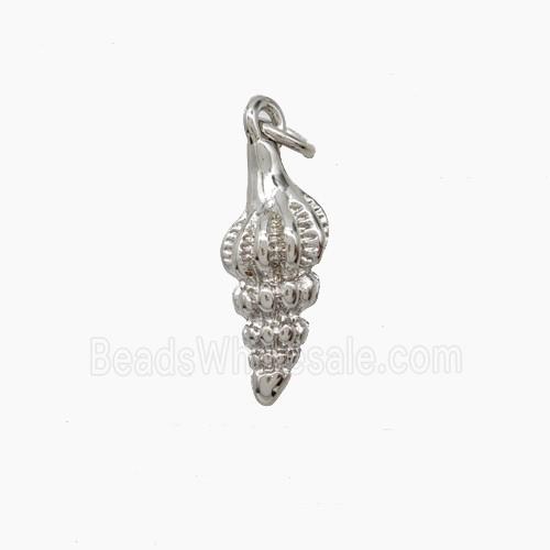 Copper Conch Shell Pendant Platinum Plated