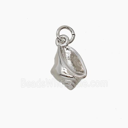 Copper Conch Shell Pendant Platinum Plated