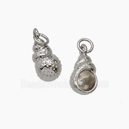 Copper Conch Shell Pendant Platinum Plated