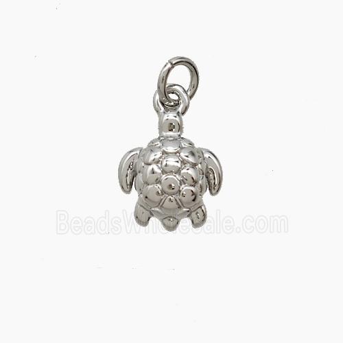 Copper Tortoise Pendant Platinum Plated