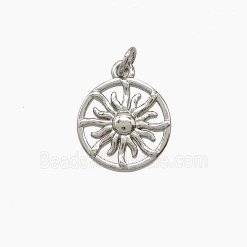 Copper Sun Pendant Platinum Plated