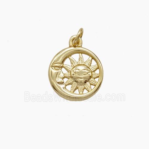 Copper Moon Sun Pendant Gold Plated
