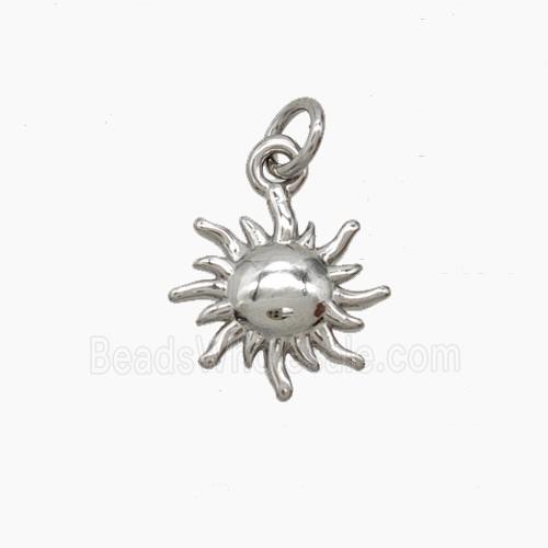 Copper Sun Pendant Platinum Plated