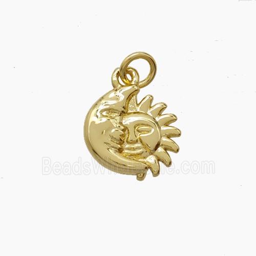 Copper Moon Sun Pendant Gold Plated
