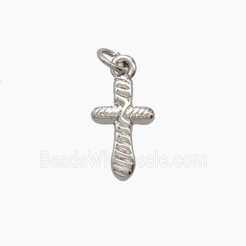 Copper Cross Pendant Platinum Plated