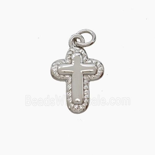 Copper Cross Pendant Platinum Plated
