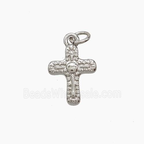 Copper Cross Pendant Platinum Plated