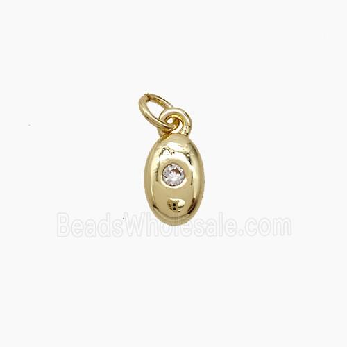 Copper Eye Pendant Pave Zirconia Gold Plated