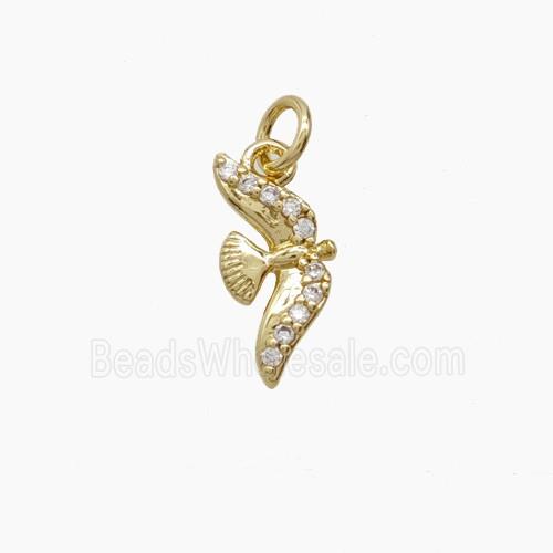 Copper Eagle Birds Pendant Pave Zirconia Hawk Gold Plated