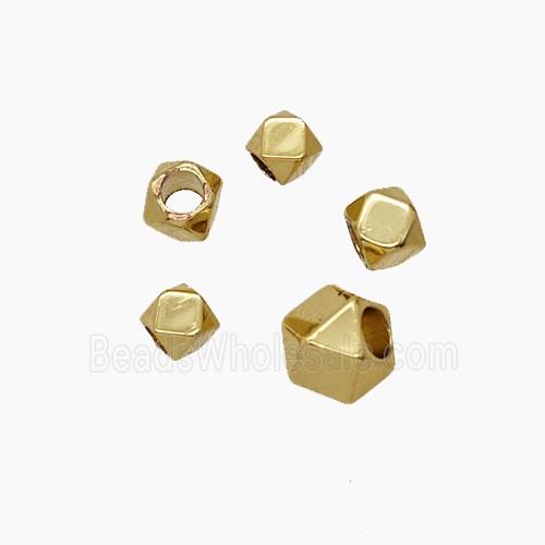 Copper Polyhedron Beads Faceted Gold Plated