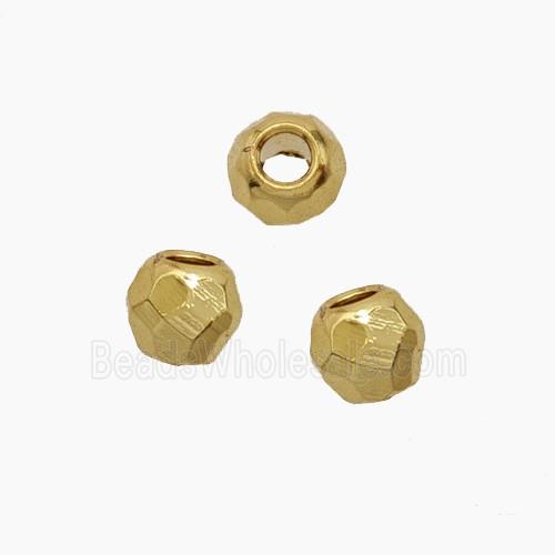 Copper Round Spacer Beads Faceted Gold Plated