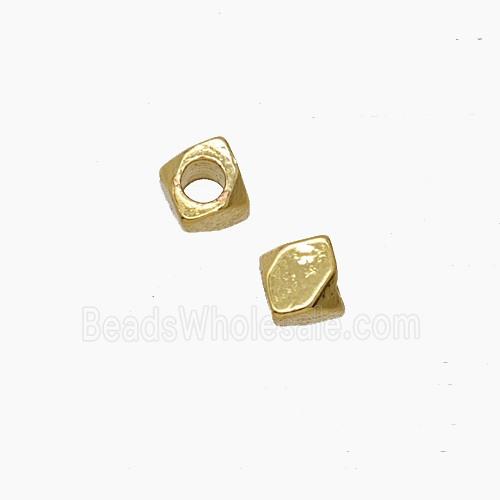 Copper Polyhedron Beads Faceted Gold Plated