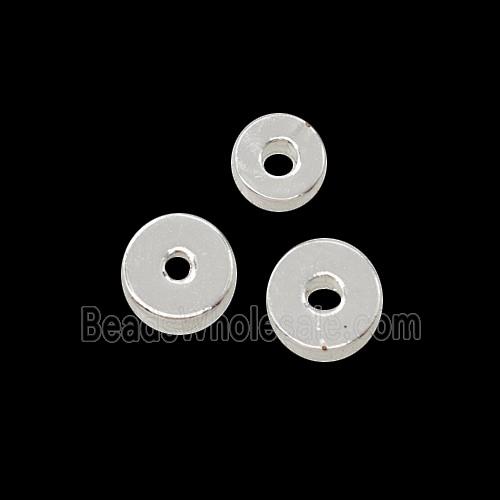 Copper Heishi Spacer Beads Shiny Silver