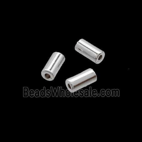 Copper Tube Beads Shiny Silver