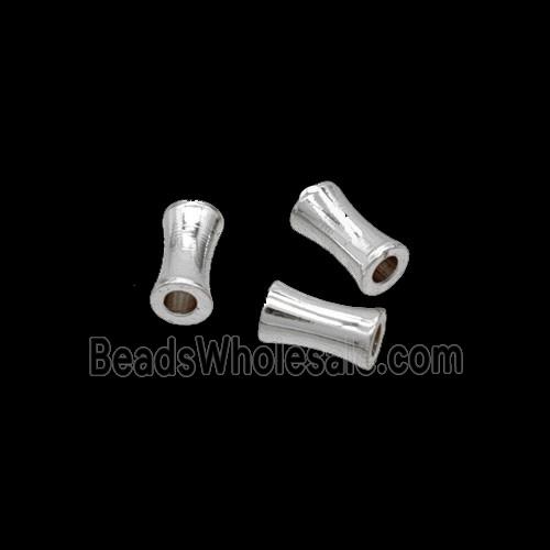 Copper Tube Beads Shiny Silver