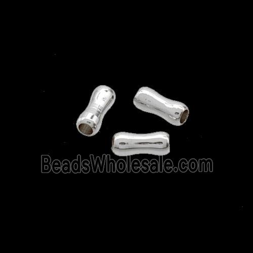 Copper Tube Beads Shiny Silver