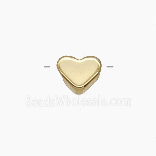 Copper Heart Beads Gold Plated