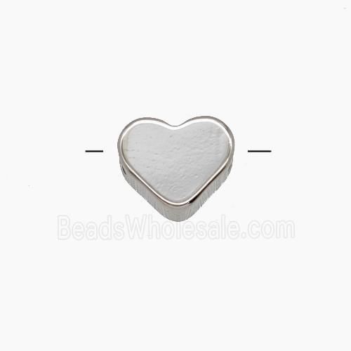 Copper Heart Beads Platinum Plated